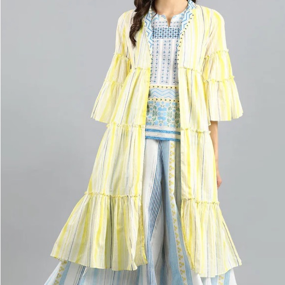 W for Women Jackets & Blazers - Cotton boho tiered duster coverup made in India